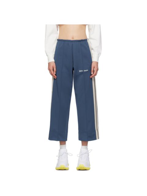 Palm Angels Blue Embroidered Track Pants