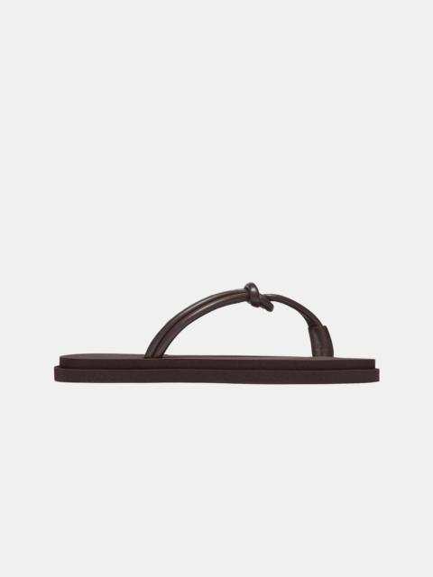 Emme Parsons KNOT POOL SLIDE IN ESPRESSO NAPPA AND RUBBER