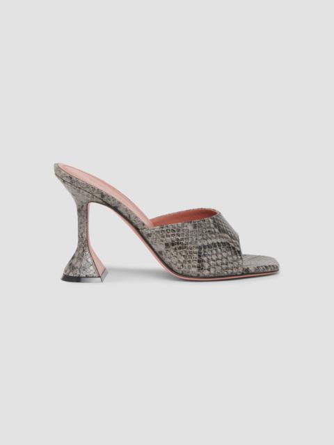 Amina Muaddi Women's Lupita 95MM Snakeskin-Embossed Leather Sandals - Grey Snake
