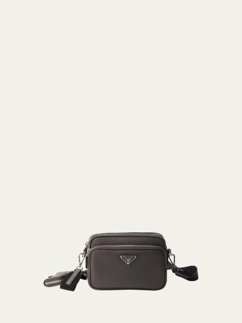 Prada Men's Saffiano Leather Crossbody Bag with Pouch