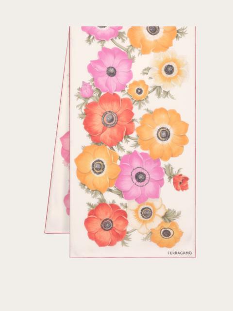 FERRAGAMO Anemone print silk scarf