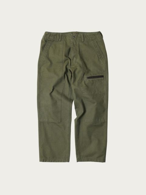 FrizmWORKS Heavy Canvas Destroyed Double Knee Pants - Olive