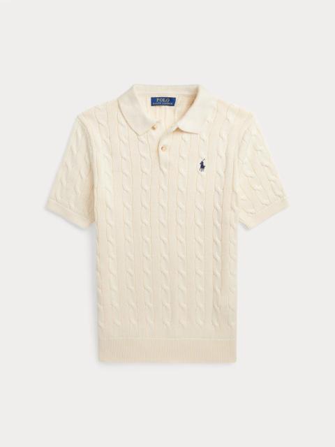 Polo Ralph Lauren Cable-Knit Cotton Polo Sweater
