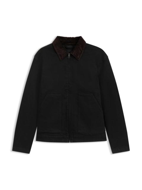 BOSS BECKHAM X BOSS JACKET IN BLACK RIGID DENIM