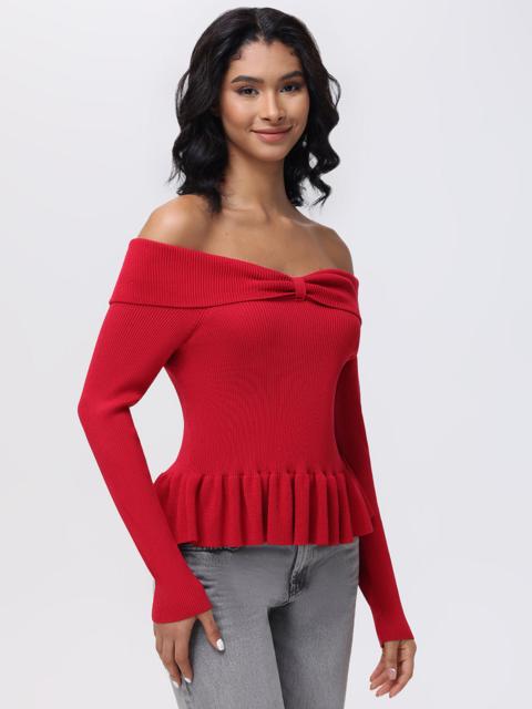 525 america Morgan: Off Shoulder Peplum Sweater