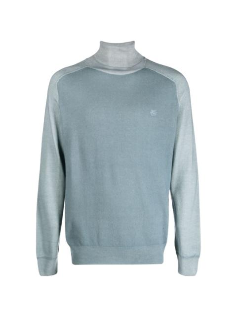 Pegaso-embroidered roll-neck jumper