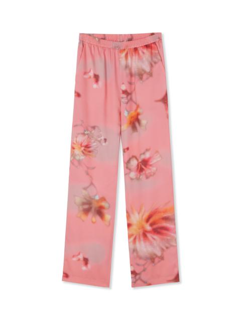 MSGM Fluid fabric pants with elastic waistband and  "desert flowers" print