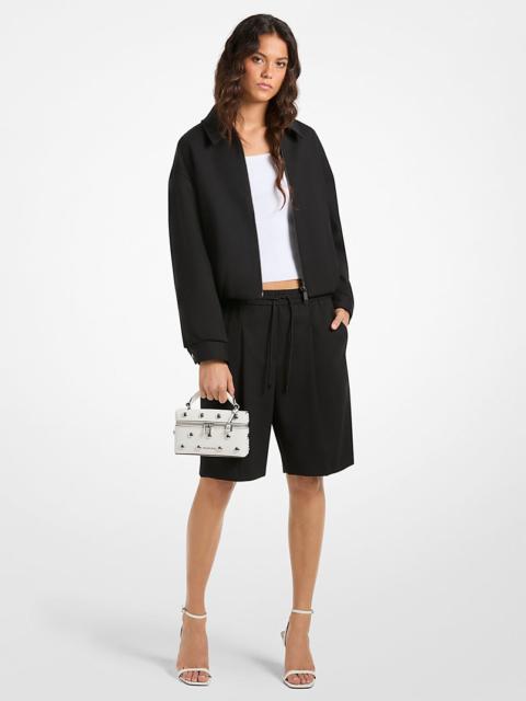MICHAEL KORS Stretch Wool Blend Twill Bomber Jacket