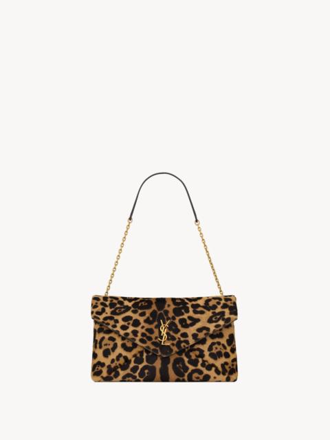 SAINT LAURENT CASSANDRE LARGE POUCH ON CHAIN IN PONY HAIR LEATHER