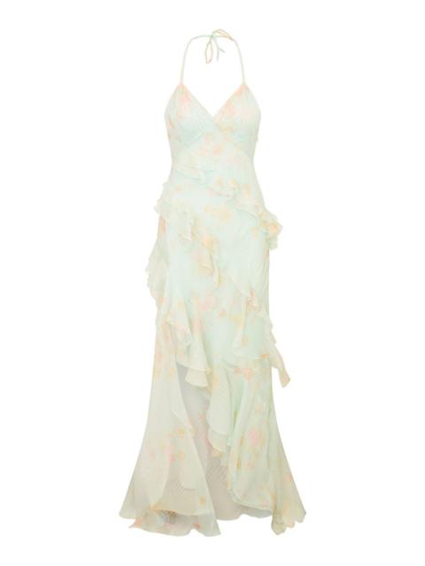 LoveShackFancy Viola Ruffled Chiffon Dress multi