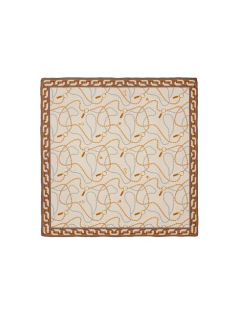 LePARMENTIER Heritage Chain and Pearls Silk Square Scarf