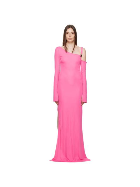 Pink Asymmetric Maxi Dress