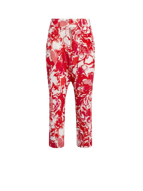 Roberto Cavalli Hydrangea print cropped trousers