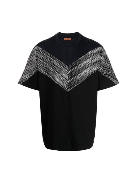 zigzag-print cotton T-shirt