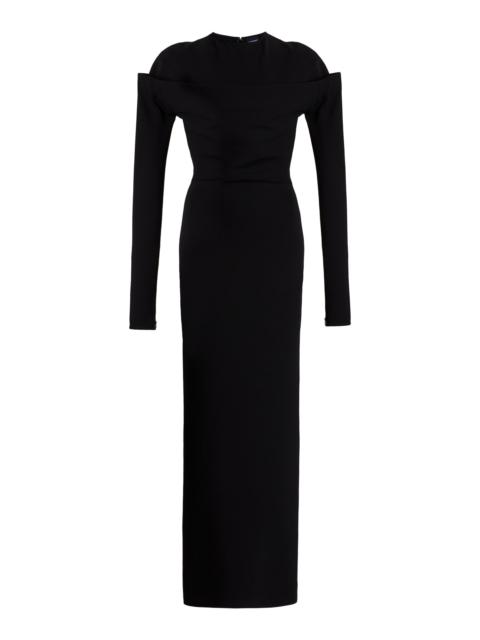 JACQUEMUS Sabre Draped Maxi Dress black
