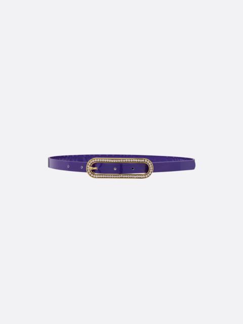 Alessandra Rich SLIM LEATHER BELT WITH CRYSTAL BUCKLE
