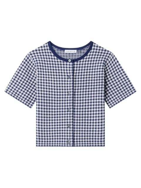 GOOD AMERICAN Women's The Keepsake Cardigan - Navy Gingham