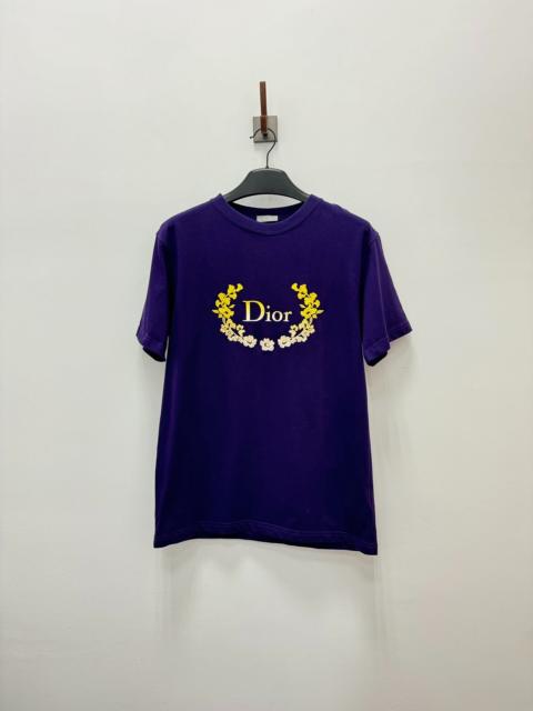 Dior Dior SS23 Purple Letter Embroidery Logo Short Sleeve Top