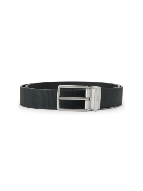 LACOSTE logo-engraved leather belt