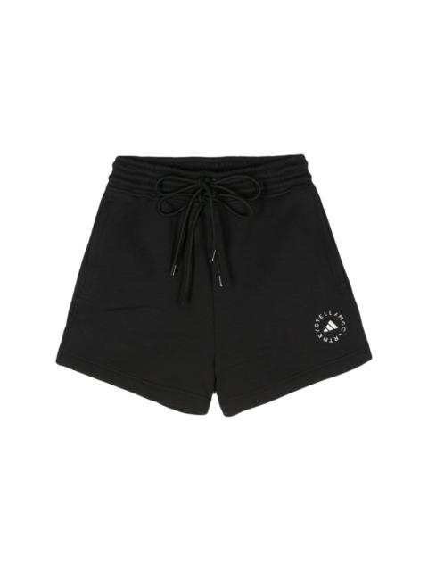 logo-print organic cotton track shorts
