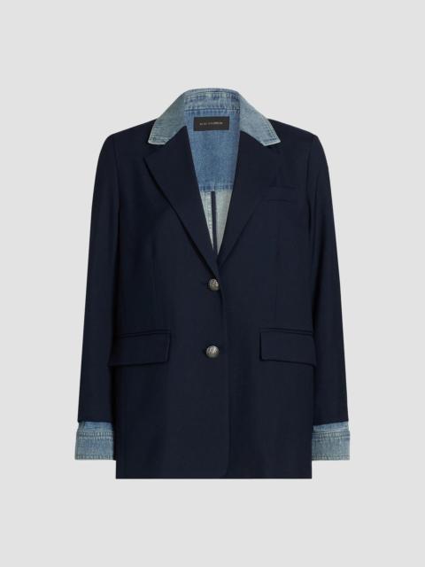 KOBI HALPERIN Women's Silva Mixed-Media Wool-Blend Jacket - Navy