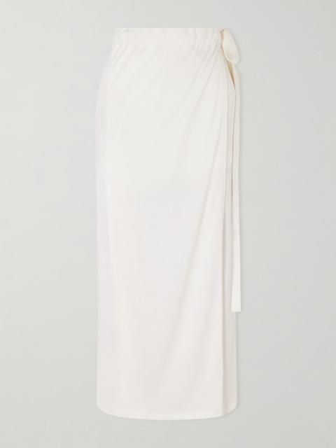 TOTEME Silk And Cotton-blend Wrap Midi Skirt