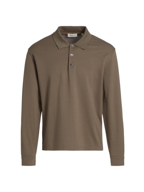 FRAME Men's Cotton Piqué Polo Sweater - Smoky Mocha