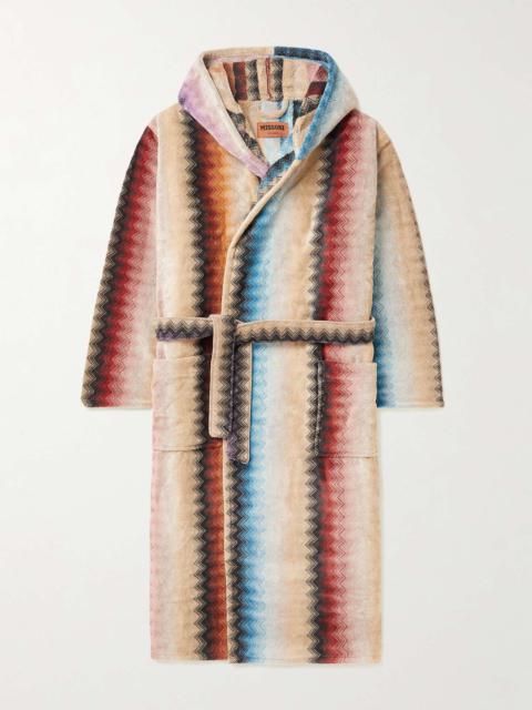 Missoni Byron Cotton-Terry Jacquard Hooded Robe