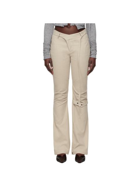 OTTOLINGER Beige Deconstructed Flared Chino Trousers