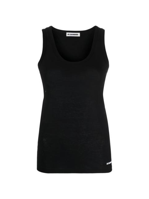 Jil Sander logo-print cotton tank top