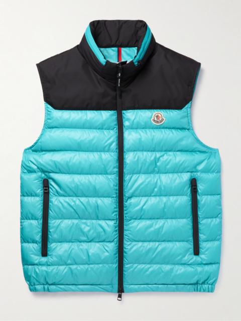 Moncler Ortac Logo-Appliquéd Colour-Block Quilted Shell Down Gilet