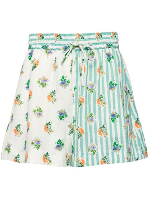 ALÉMAIS floral-print linen shorts