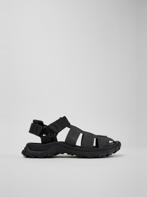CAMPERLAB Black Leather and Textile Sandals for Men.