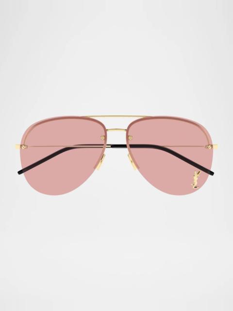 SAINT LAURENT Classic 11 59MM Rimless Aviator Sunglasses