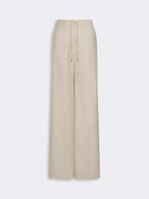Max Mara RECENTE Wool flannel joggers - BEIGE