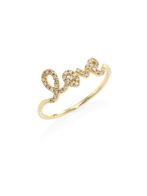 SYDNEY EVAN Women's Love Diamond & 14K Yellow Gold Ring - Gold