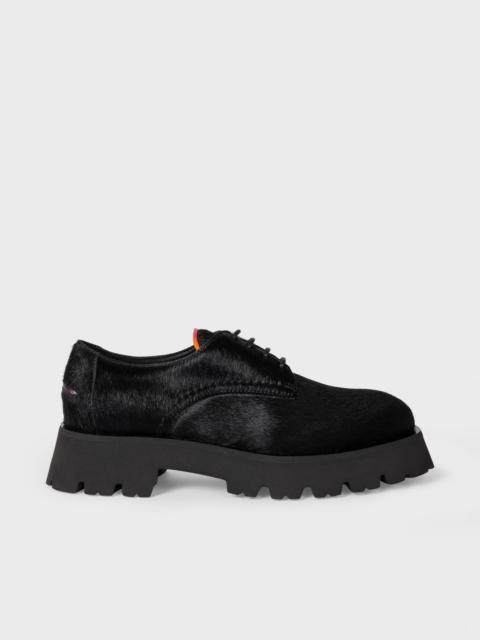 Paul Smith Black Fur 'Dawn' Lace Up Shoes