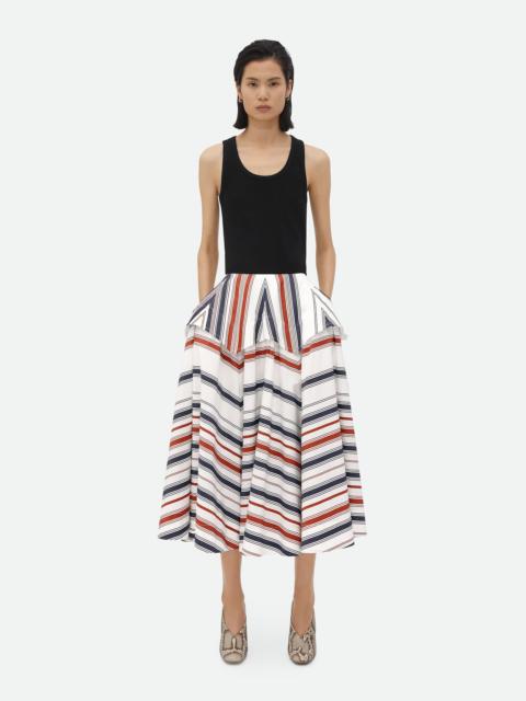 Bottega Veneta Striped Cotton Skirt