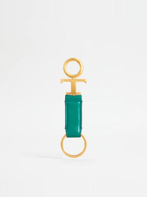 Tod's KEY HOLDER IN LEATHER SMALL - GREEN