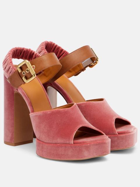 Chloé Aria 95 velvet platform sandals