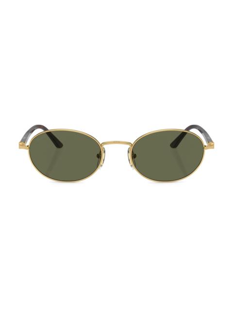 Persol Men's Ida 55MM Oval Sunglasses - Havana Gold Green
