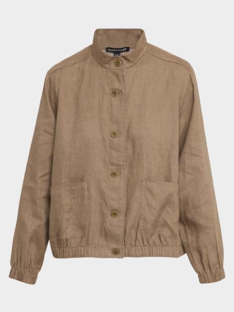 EILEEN FISHER Button-Front Organic Linen Jacket