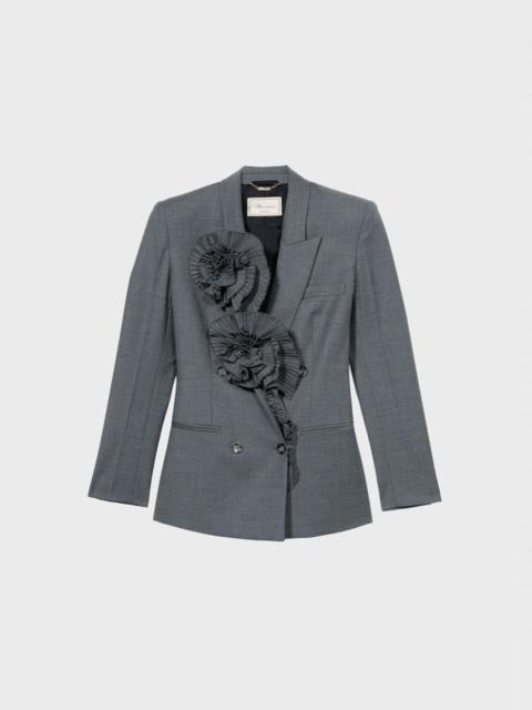 Blumarine TAILORED JACKET WITH 3D PLEATED ROSES