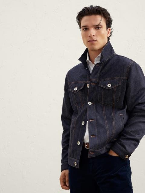 Wool lightweight denim four-pocket outerwear jacket