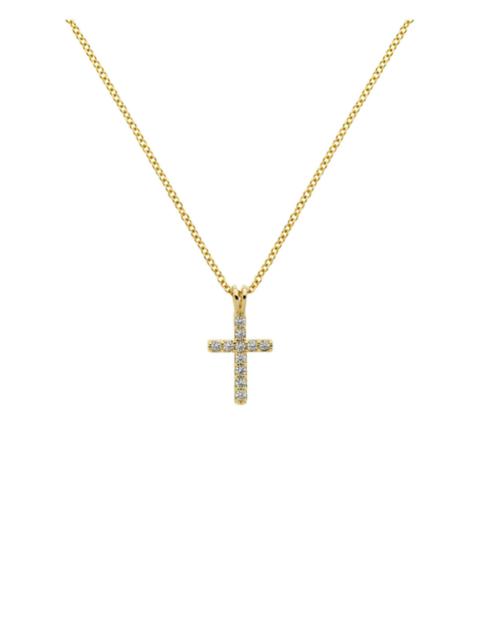 MELISSA ODABASH GOLD CRYSTAL CROSS PENDANT