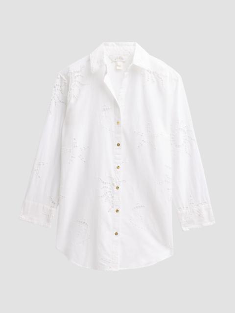 Lilly Pulitzer Women's Kwitney Eyelet Cotton Cover-Up Shirt - Resort White