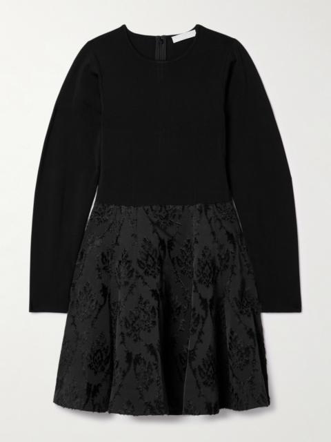 ULLA JOHNSON Cara Stretch-knit And Fil Coupé Mini Dress