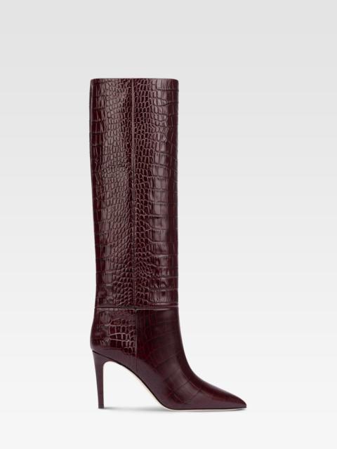 PARIS TEXAS Croc-effect leather boot
