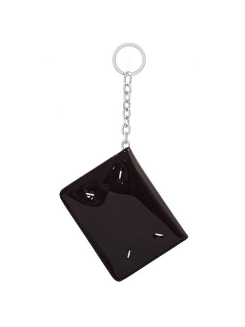 Maison Margiela Patent Leather Keychain Cardholder Black in Black