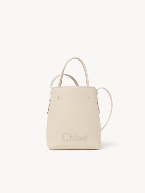 MICRO CHLOÉ SENSE TOTE BAG IN LEATHER